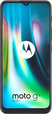 Smartphone displaying Motorola logo and model
