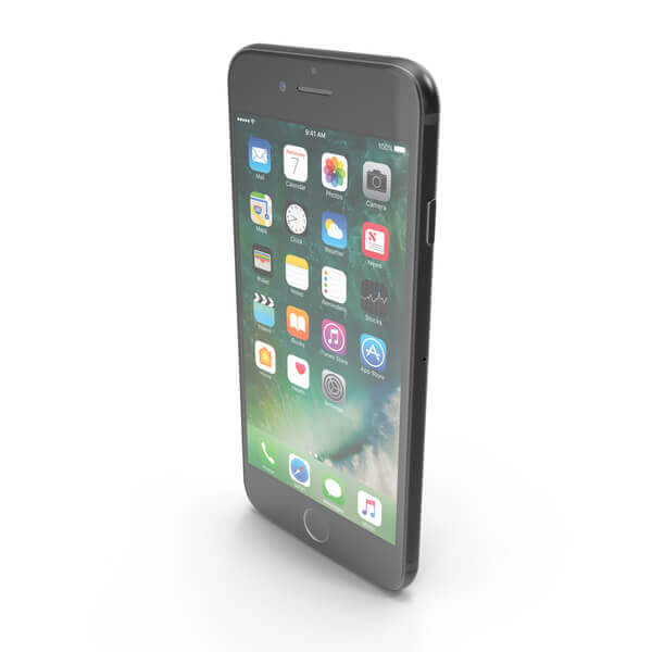 Black smartphone displaying various apps.