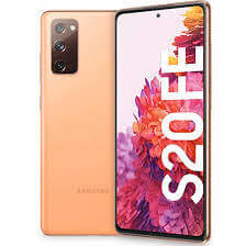 Samsung Galaxy S20 FE smartphone in orange