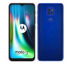 Motorola smartphone, front and back view.