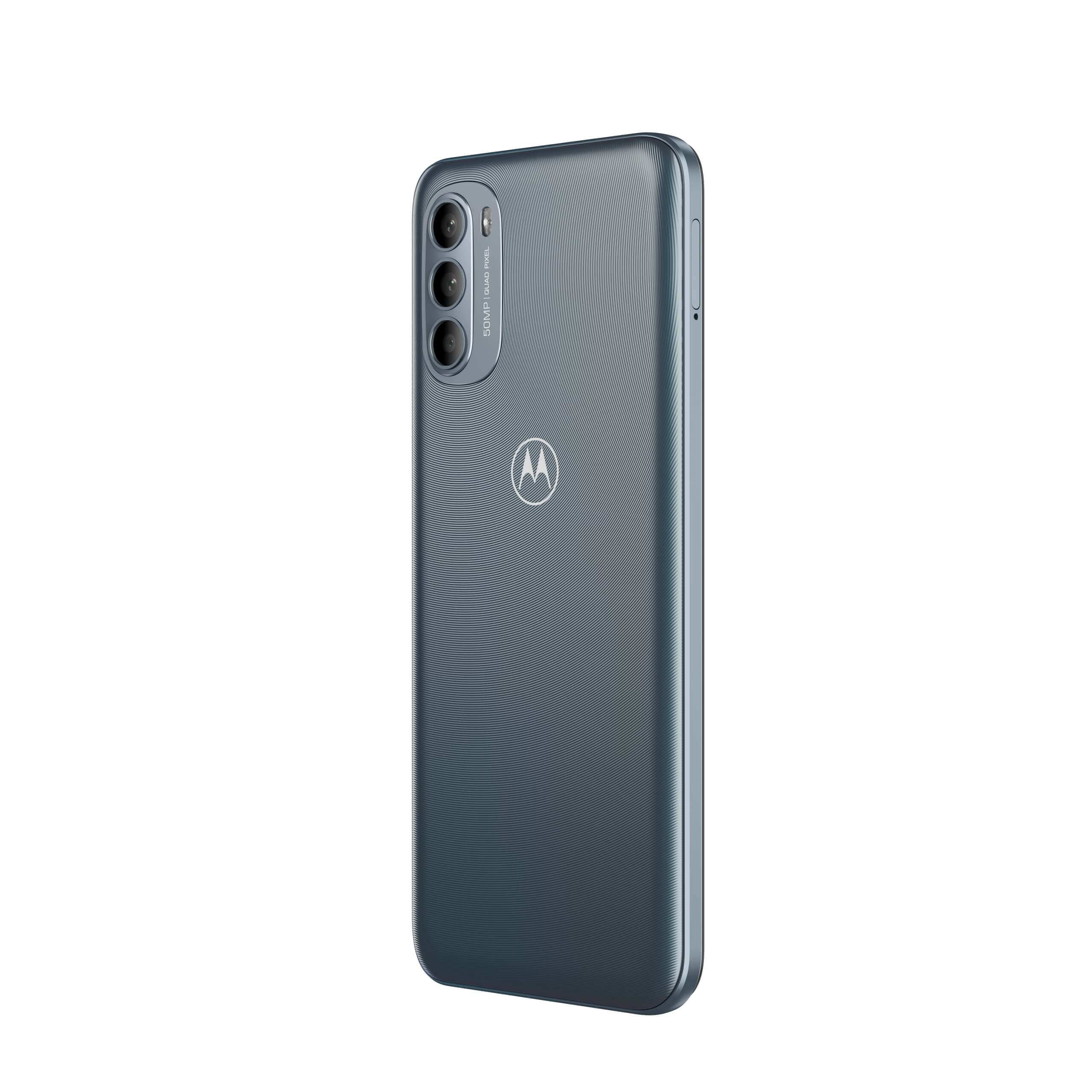 Motorola smartphone, sleek design, grey