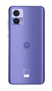 Purple smartphone with dual cameras.