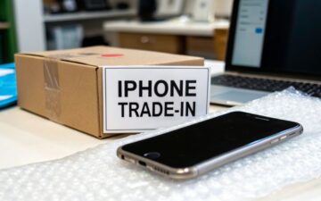 iPhone trade-in with packaging and device
