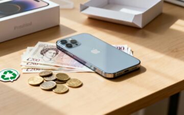 Phone beside cash and coins.