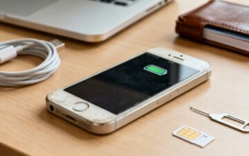 Smartphone with low battery and accessories