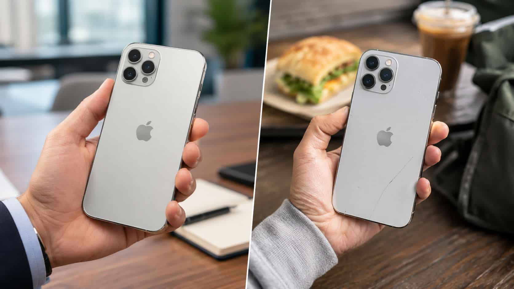 Grade a vs. Grade B Refurbished iPhones: Your 2026 Buying 12 A side-by-side comparison of a pristine grade A refurbished iPhone and a scratched grade B refurbished iPhone.