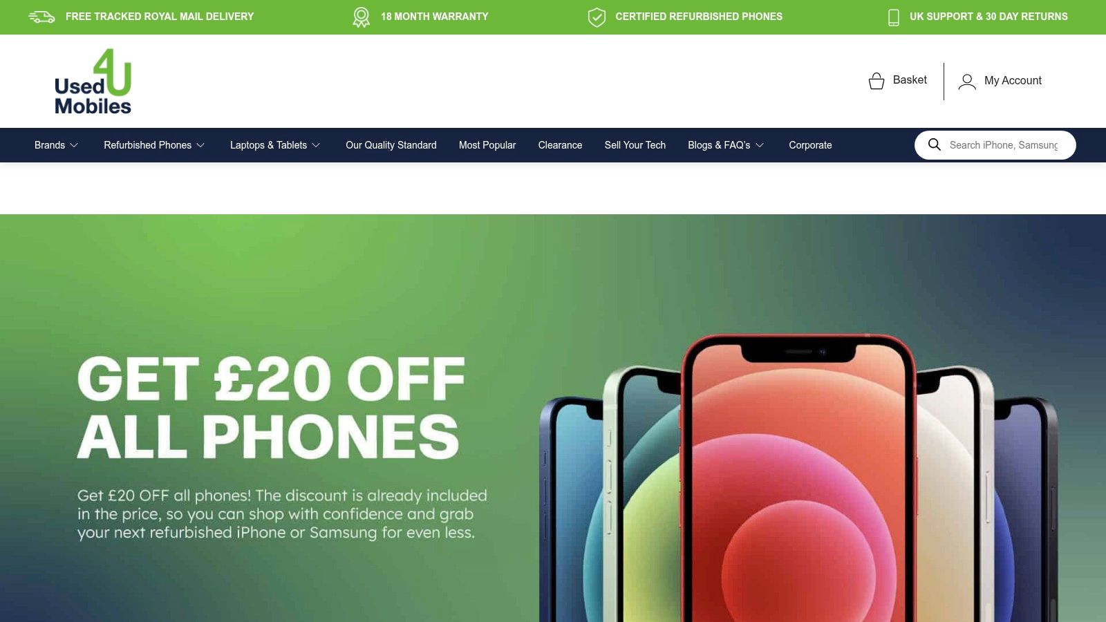 Best Cheap Refurbished iPhone UK 2026: Top Models Ranked 2 Screenshot from https://usedmobiles4u.co.uk