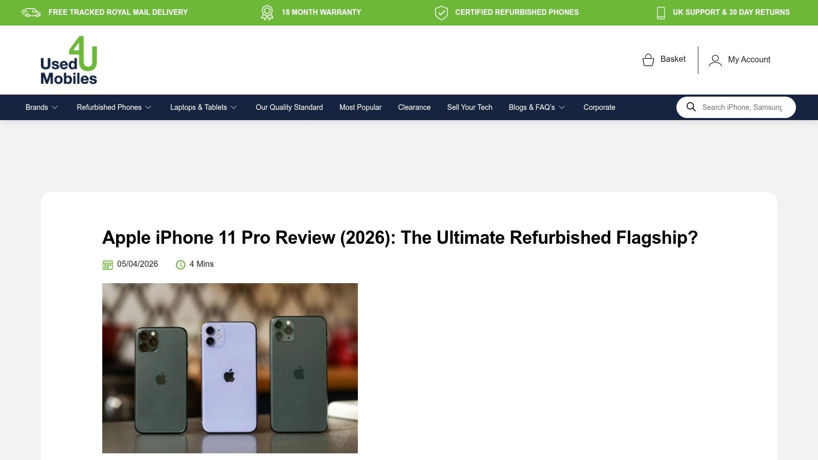 Common Issues with Refurbished iPhones: A UK Buyer's Guide 3 Screenshot from https://usedmobiles4u.co.uk/collections/apple-iphone