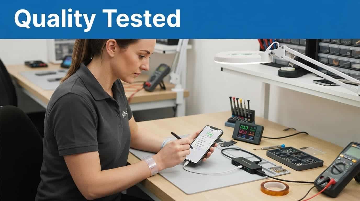 Refurbished Samsung Galaxy S25 Buyer's Guide UK 2026 2 refurbished handset testing on a workshop bench