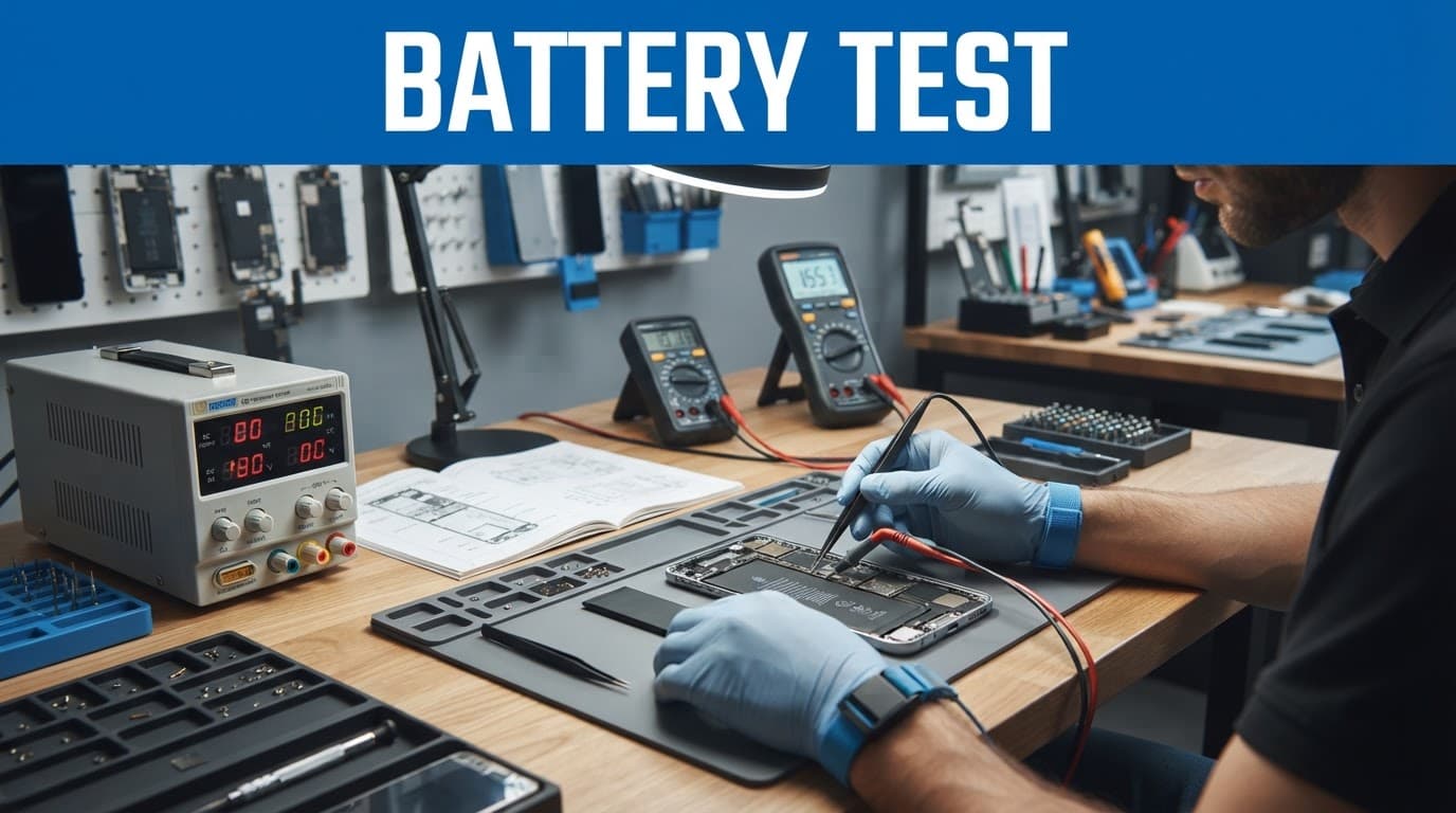 Refurbished Galaxy S23 vs S23 Ultra: UK Value in 2026 2 Smartphone on a repair workbench with battery testing equipment.